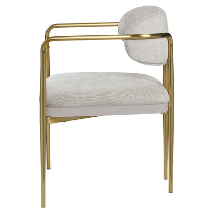 Zayn - Fauteuil (lot de 2) - Chenille beige et or
