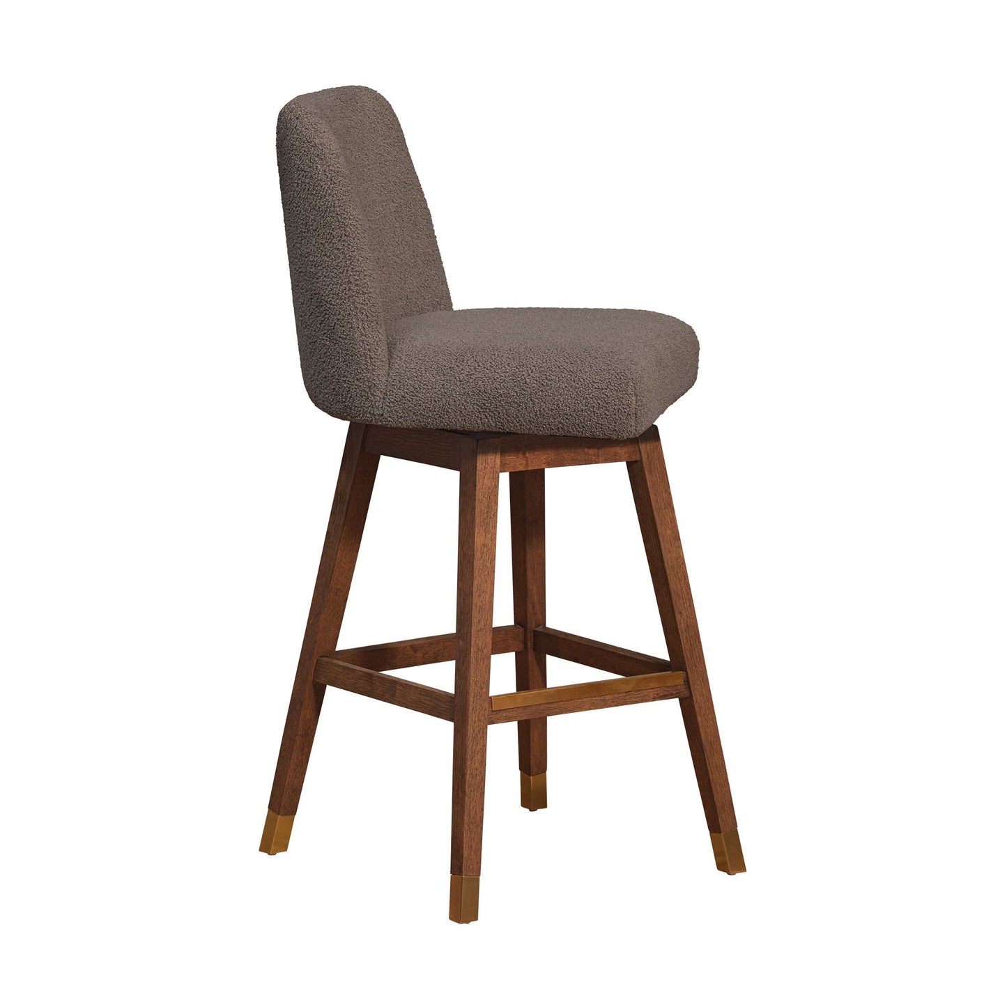 Amelia - Tabouret de bar pivotant - Chêne brun / Taupe