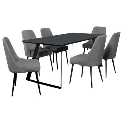 Smith - Ensemble de table à manger rectangulaire avec plateau en céramique