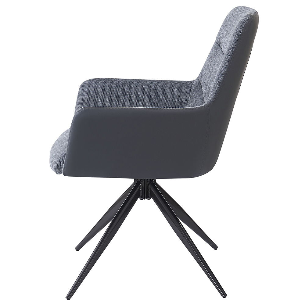 Hester - Fauteuil (lot de 2) - Tissu gris