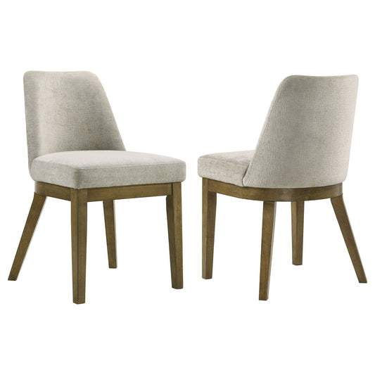 Castlewood - Chaise de salle à manger rembourrée (lot de 2) - Chêne brun