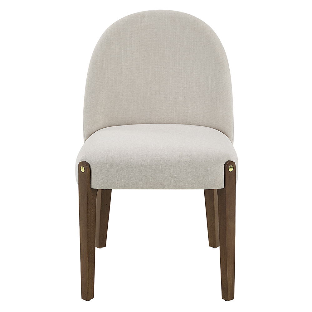 Gamarya - Chaise d'appoint (lot de 2) - Tissu blanc et chêne