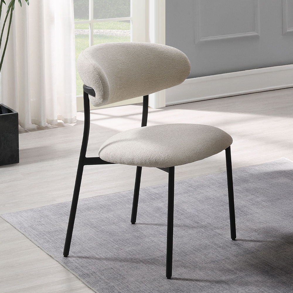 Jirina - Chaise d'appoint (lot de 2) - Chenille beige