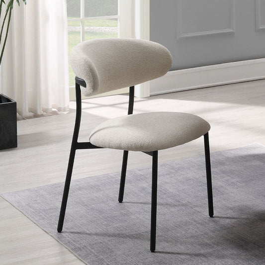 Jirina - Chaise d'appoint (lot de 2) - Chenille beige