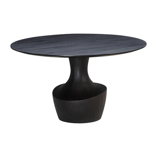 Gevra - Table à manger en acacia et faux plâtre - Noir