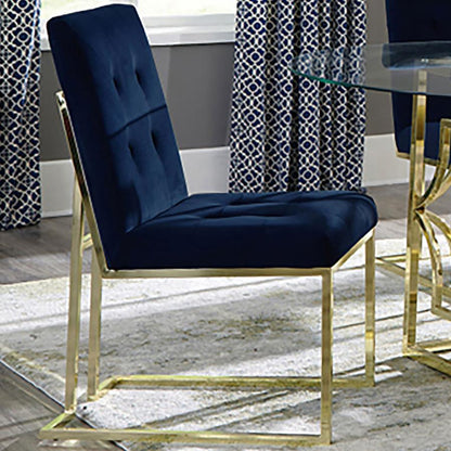 Cisco - Chaise de salle à manger rembourrée en velours (lot de 2)
