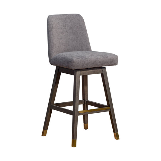 Amelia - Tabouret de bar pivotant - Chêne gris / Moka
