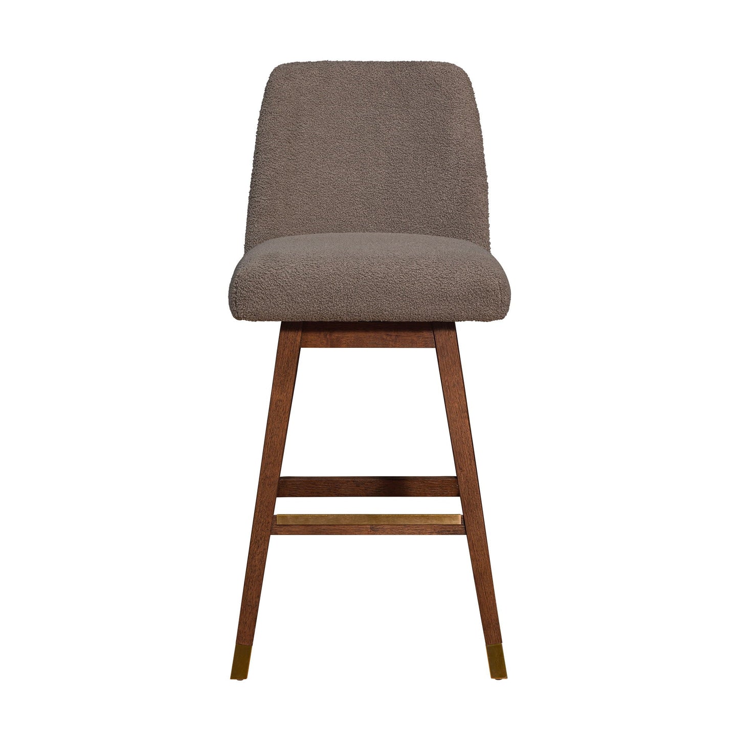 Amelia - Tabouret de bar pivotant - Chêne brun / Taupe