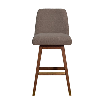 Amelia - Tabouret de bar pivotant - Chêne brun / Taupe