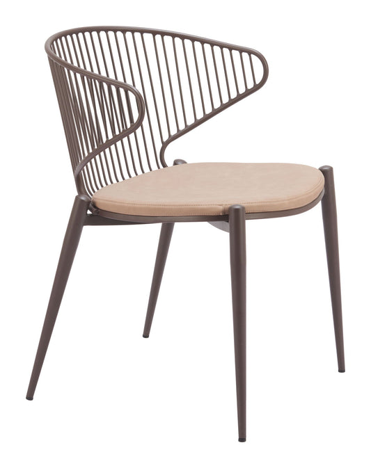 Silues - Chaise de salle à manger (lot de 2) - Taupe et marron