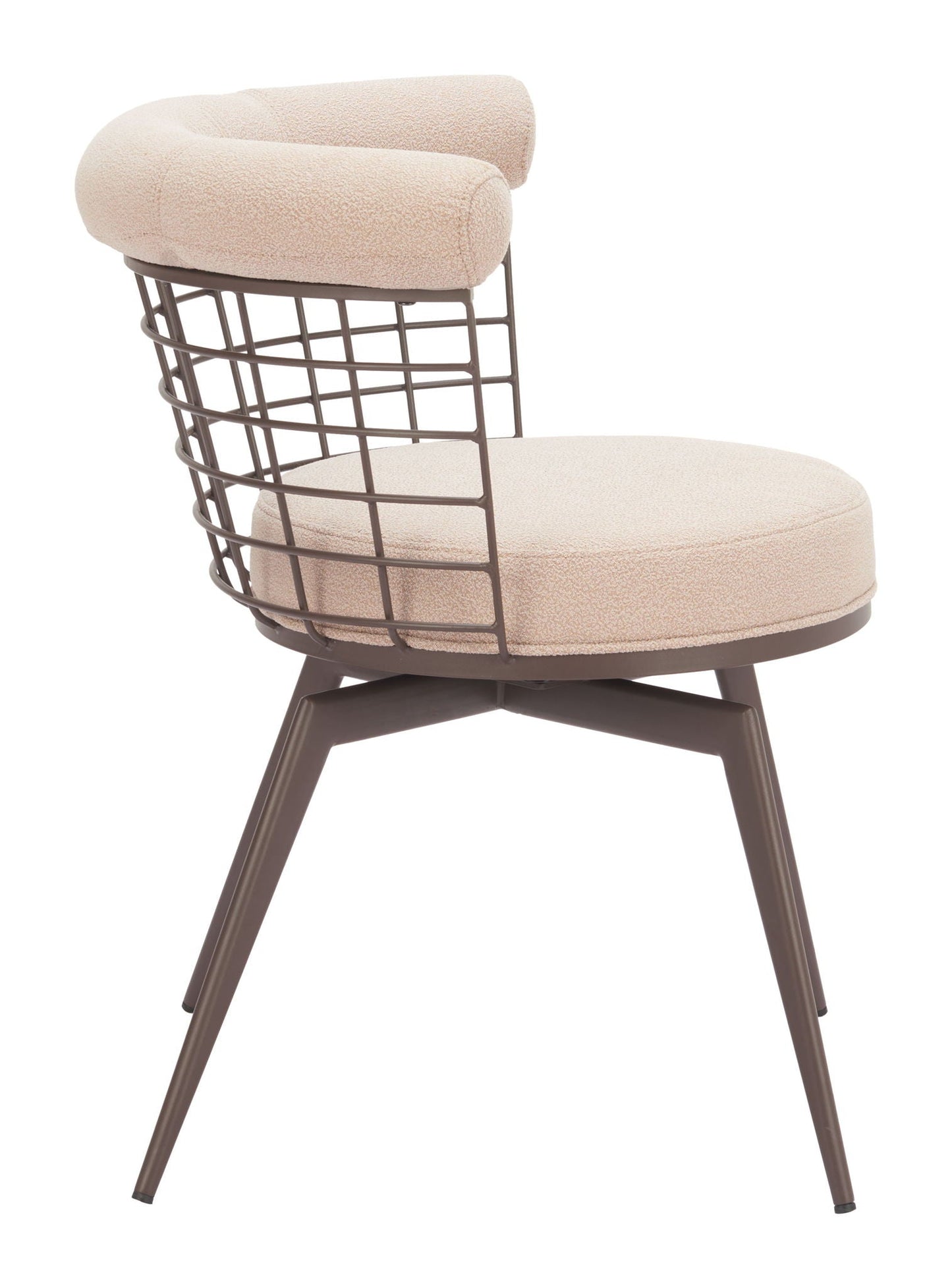 Saku - Chaise de salle à manger pivotante - Beige et marron