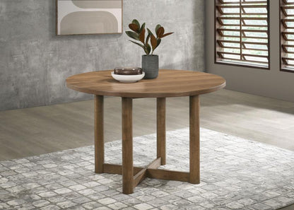 Crestmore - Table à manger ronde en bois - Noyer