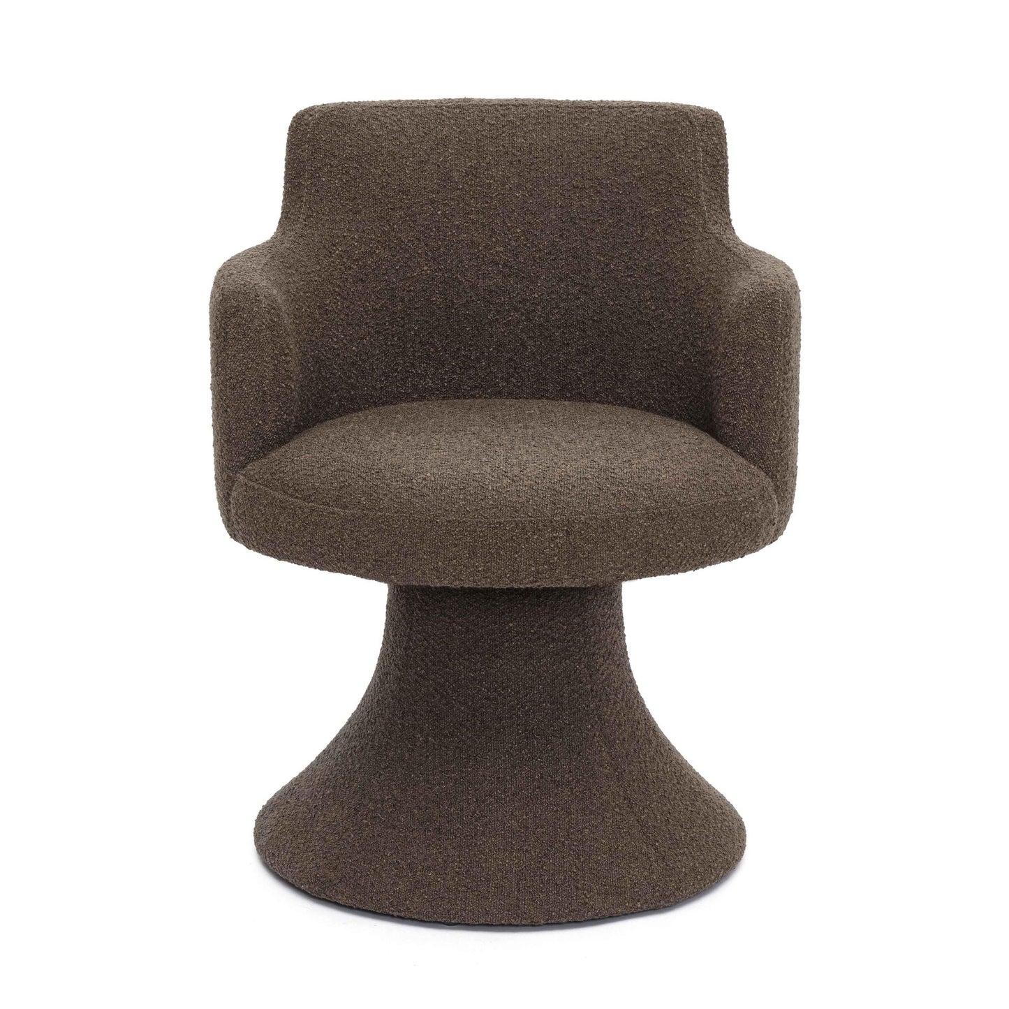 Jeffree - Chaise de salle à manger pivotante Performance Boucle - Marron chocolat