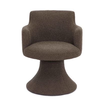 Jeffree - Chaise de salle à manger pivotante Performance Boucle - Marron chocolat