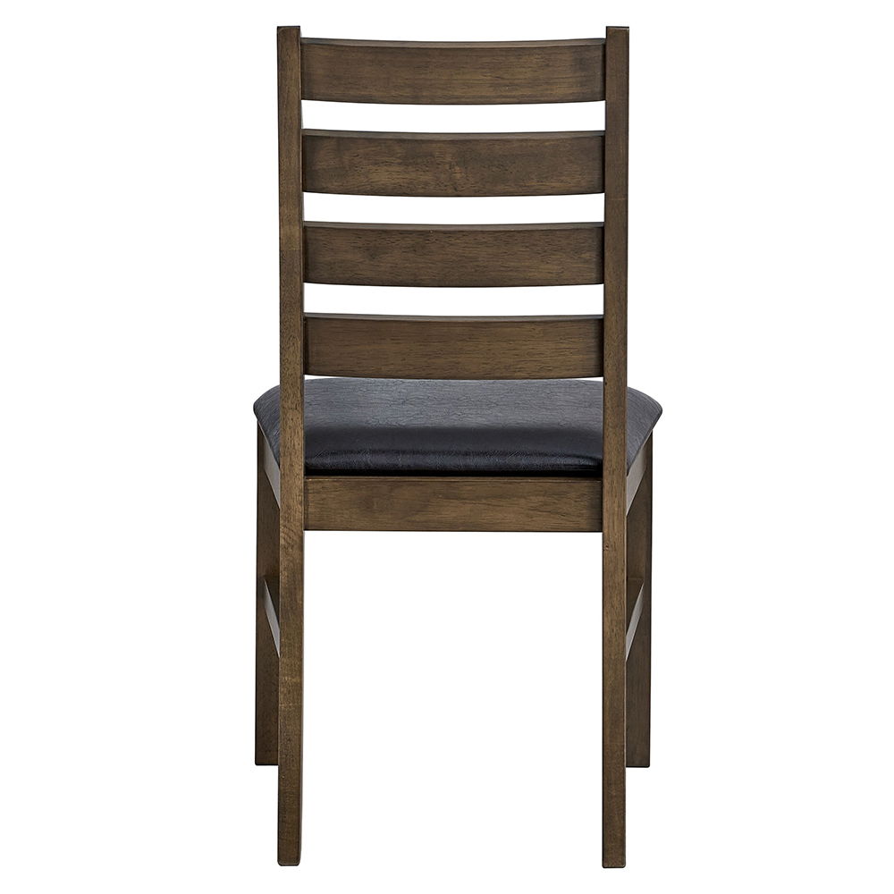 Damica - Chaise d'appoint (lot de 2) - Cuir synthétique marron et noyer