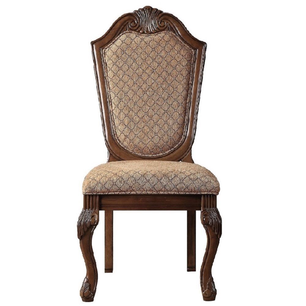 Chateau De Ville - Chaise d'appoint (lot de 2) - Tissu et finition cerisier