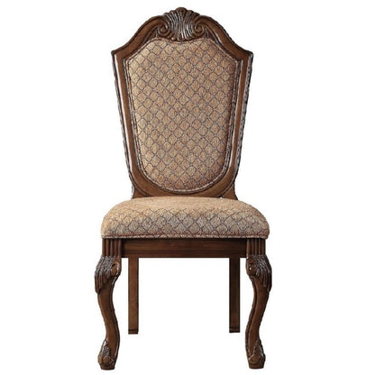 Chateau De Ville - Chaise d'appoint (lot de 2) - Tissu et finition cerisier
