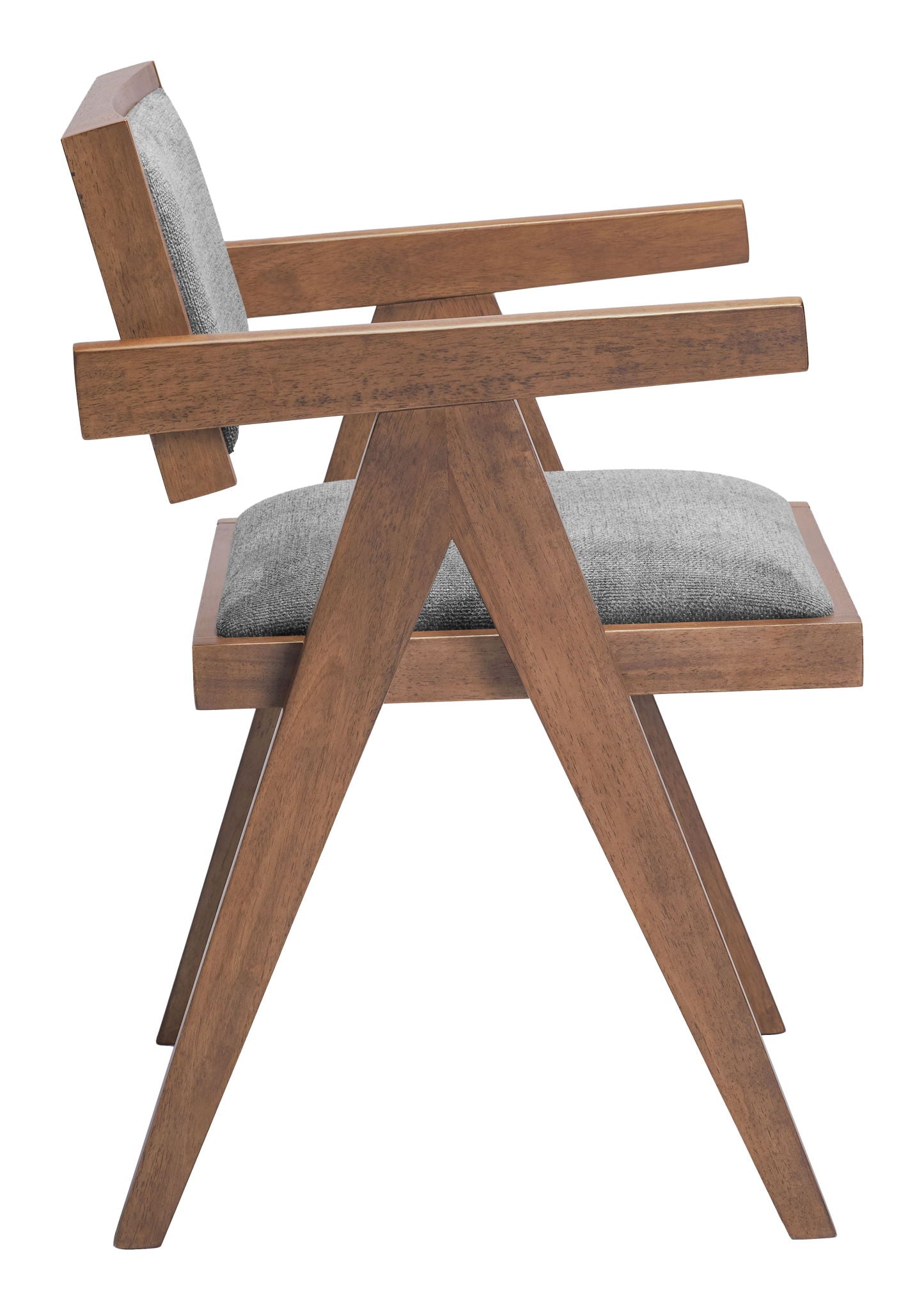 Delhi - Chaise de salle à manger (lot de 2) - Gris et noyer
