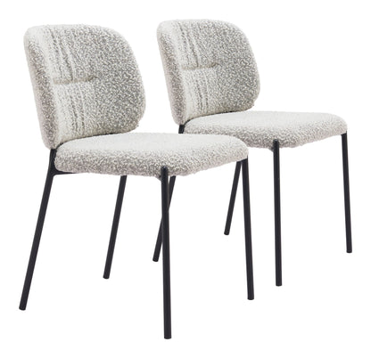 Plat - Chaise de salle à manger (lot de 2) - Gris