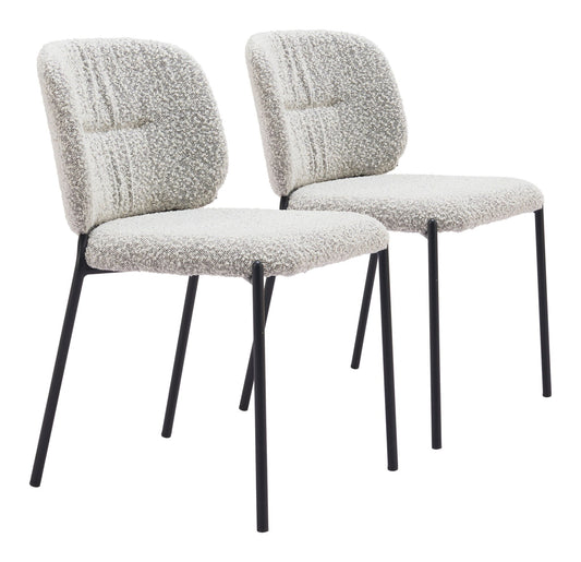 Plat - Chaise de salle à manger (lot de 2) - Gris