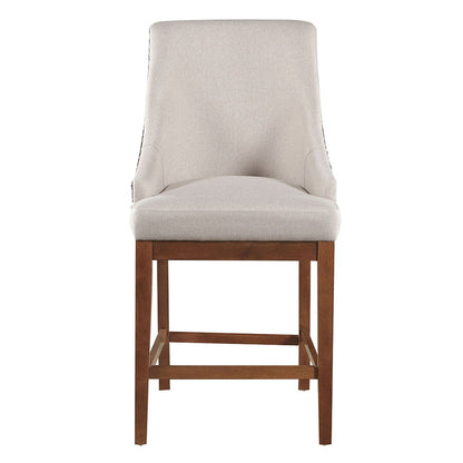 Gilsea - Chaises de comptoir (lot de 2) - Tissu, cuir synthétique marron et marron