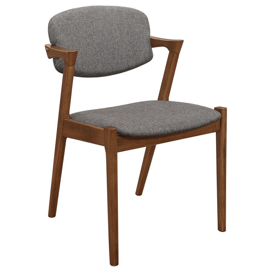 Malone - Chaise de salle à manger rembourrée en bois (lot de 2) - Noyer foncé